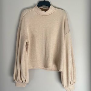 SHEIN Cream Sweater with Puffy Sleeves